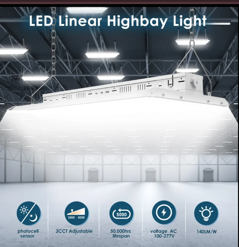 LED Linear High Bay Light, 4ft, 300W, CCT 5000K, 42,000 Lumens, 120-277 VAC - Lumens Depot
