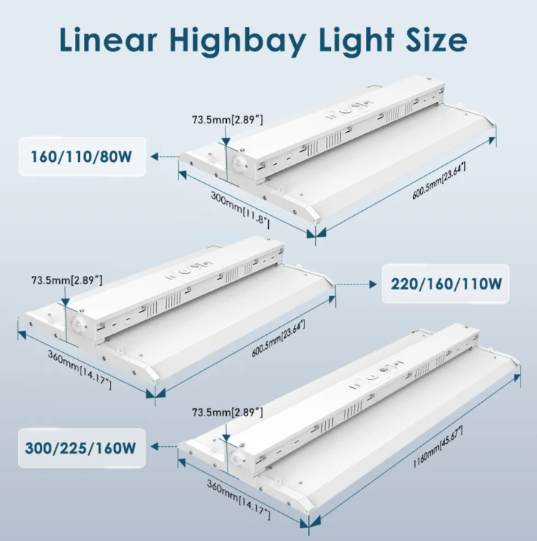 LED Linear High Bay Light, 2ft, 210W, CCT 5000K, 28,350 Lumens, 120-277 VAC - Lumens Depot