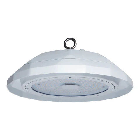 NSF LED UFO High Bay 200W – 30,000 Lumens – 5000K – 120-277V – O-Hook Mount – Glass Lens – White Housing – IP69 Waterproof – UL & DLC Listed - Lumens Depot