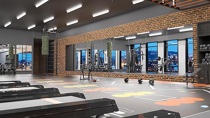 Gym Mirror Set (2 Pieces) – Large Wall-Mounted Mirrors for Home Gym - Fitness Studio - and Commercial Use - Lumens Depot