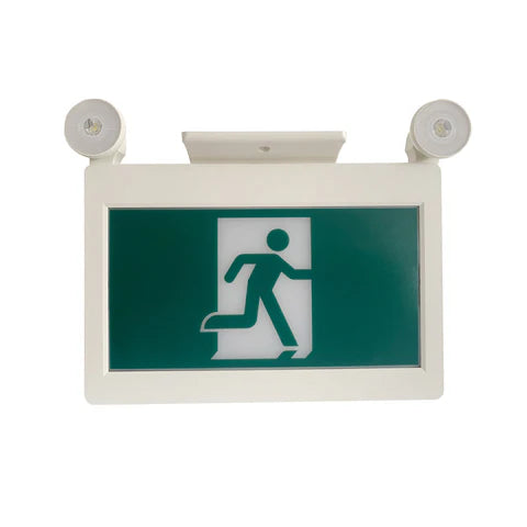 LED Running Man Combo Safety Exit Sign – 4W – 6000K/7000K – Green – 120-347V – 3.6V 1000mAh Ni-Cd Battery – Single & Double Face – UL Listed - Lumens Depot