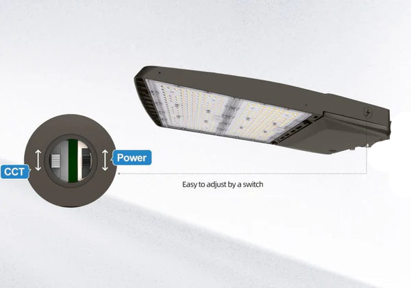 150W LED Area Light – 22,950 Lumens – 5000K Daylight – DLC 5.1 Premium  – Type III Optics – Dark Bronze  – Commercial Outdoor Lighting - Lumens Depot