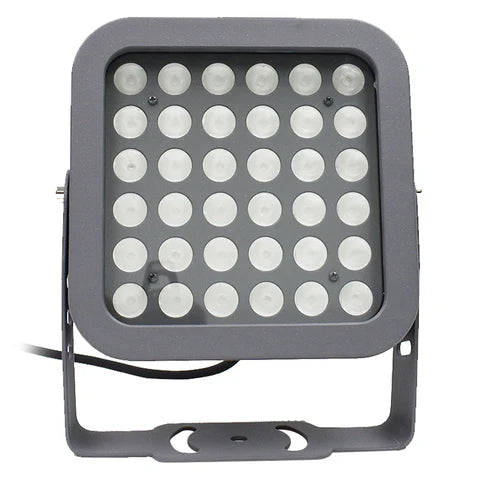 36W LED Flood Light - 3200 Lumens- 3000K Warm White - 8° Beam Angle - 100-277V - Grey Housing - ETL Listed - Lumens Depot