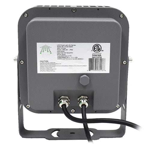 36W LED Flood Light - 3200 Lumens- 3000K Warm White - 8° Beam Angle - 100-277V - Grey Housing - ETL Listed - Lumens Depot