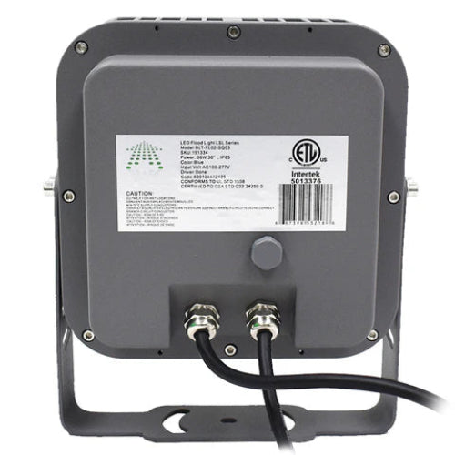 36W LED Flood Light - 3200 Lumens- 3000K Warm White - 8° Beam Angle - 100-277V - Grey Housing - ETL Listed - Lumens Depot