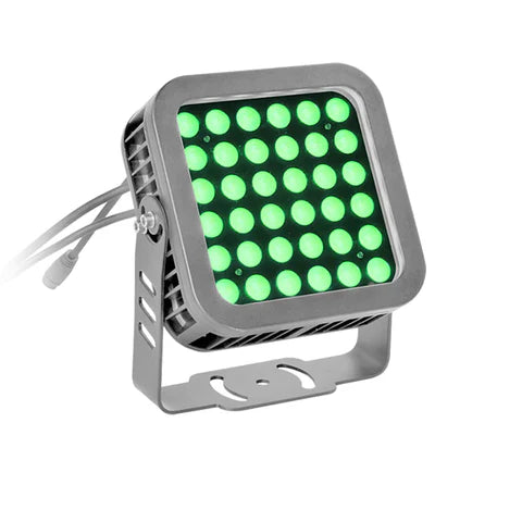 36W Green LED Flood Light - 8° Narrow Beam Angle - 100-277V - Grey Housing - ETL Listed - Lumens Depot