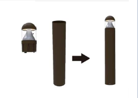 Adjustable LED Bollard Light - 14W/19W/24W - Color Tunable - Round Pole Top Outdoor Fixture - Lumens Depot