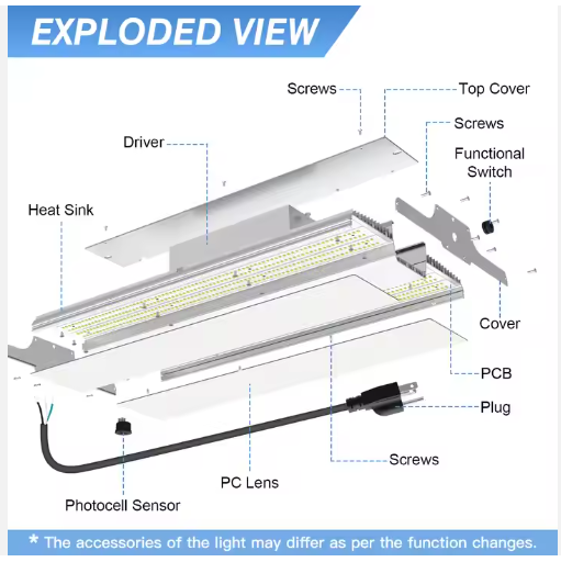 LED Linear High Bay Light, 2.2ft, 400W, CCT 5000K, 60,000 Lumens, 100-277 VAC - Lumens Depot