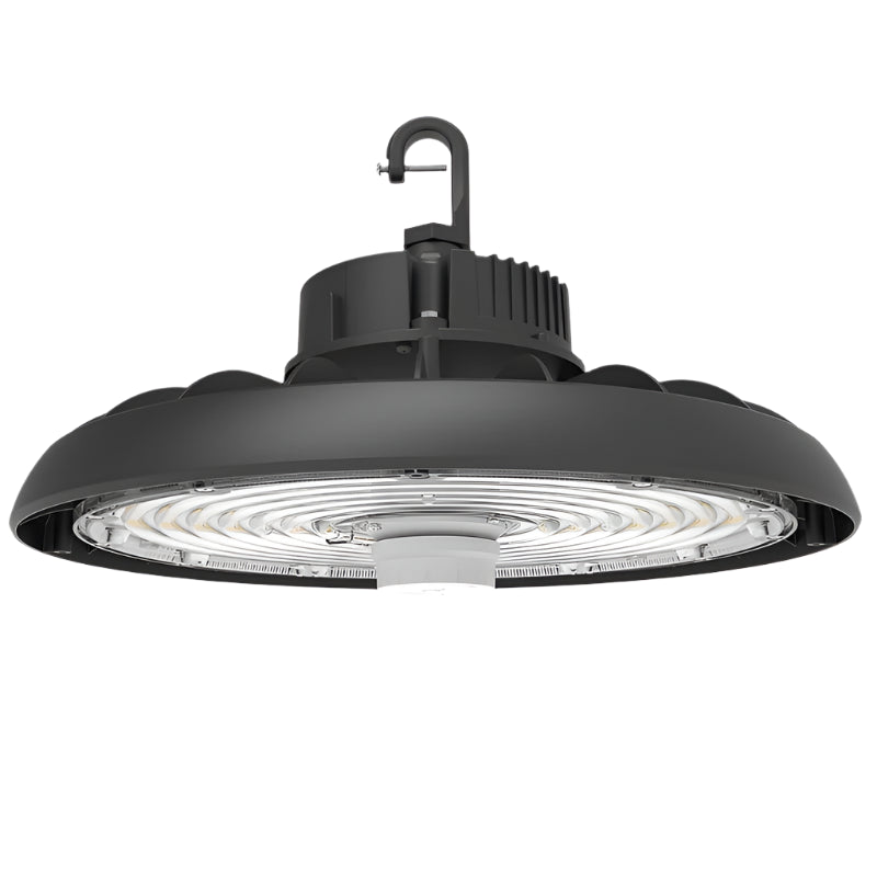 6FT Cord Dimmable Round LED High Bay Light – 240W/200W/150W - Energy-Efficient - High Lumen Output & Haisen 3-Pin Sensor Base - Lumens Depot