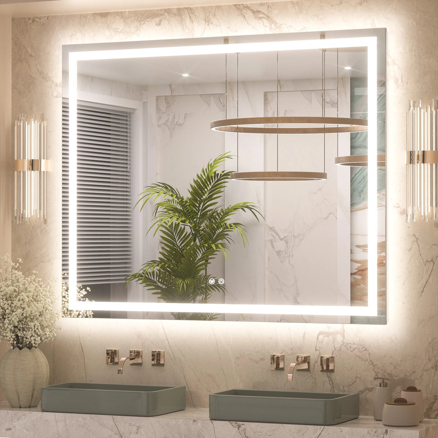 24x48 Frontlit & Backlit LED Bathroom Mirror with 3 Color Temps - Lumens Depot