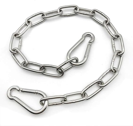 1.6ft Stainless Steel Hanging Chains with Carabiners – Secure Mounting Kit for UFO High Bay Lights - Lumens Depot