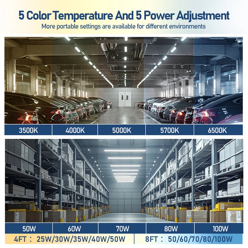8FT LED Vapor Tight Light - 100W/80W/70W/60W/50W - Waterproof - Energy-Efficient & High Lumen Output - Lumens Depot