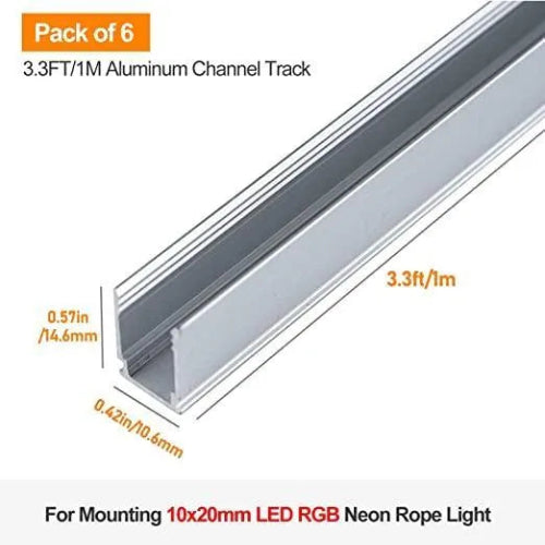 3.3FT RGB Neon Track Channel for 110V 10X20mm RGB Neon-Eco Neon - Lumens Depot
