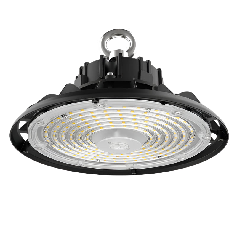 6FT Cord Dimmable Round LED High Bay Light - 150W/120W/100W - Energy-Efficient - High Lumen Output & Hanging Ring Included - Lumens Depot