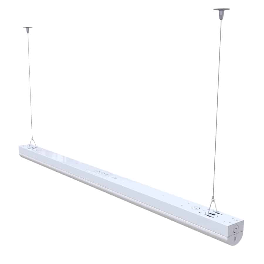4FT LED Linear Strip Light – 30W/36W/40W/50W Selectable – Up to 6,350lm – 3500K/4000K/5000K CCT Tunable – Round PC Lens – DLC 5.1 Premium – Commercial Indoor Lighting