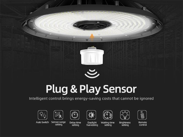 LED UFO High Bay Light - Sensor Ready Base, Selectable Watt 310W/270W/240W, CCT 5000K, 47,430 Lumens, 120-277 VAC - Lumens Depot
