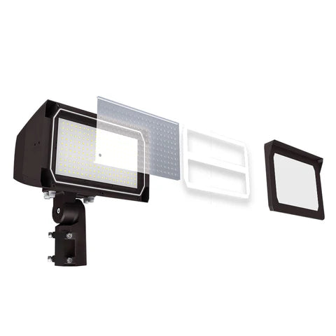 LED Flood Light – Adjustable Wattage 200W/240W/300W - Slip Fitter & Yoke Mount Included - High-Performance Outdoor Security Light - Lumens Depot