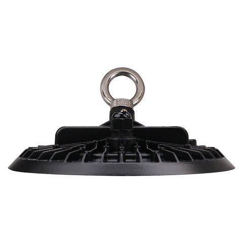 80W LED Round High Bay Light – 9200 Lumens - 5000K - 120V - DOB - IP65 - UL Listed - Black Housing - Lumens Depot