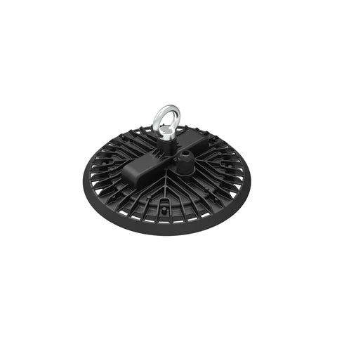 80W LED Round High Bay Light – 9200 Lumens - 5000K - 120V - DOB - IP65 - UL Listed - Black Housing - Lumens Depot