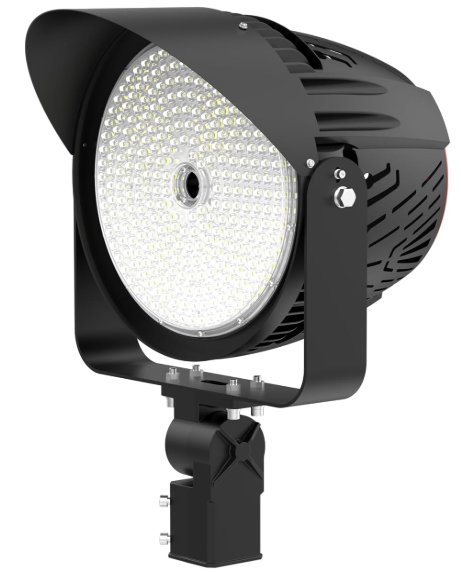 500W LED Sports Stadium Light – 75,000 Lumens, 5000K – IP66 Waterproof Flood Light – 5FT Wire & SF Bracket – Slip Fitter Mount for High Mast, Pickleball, Soccer, Rugby Field – 60° Beam, 100-277V, UL DLC Listed - Lumens Depot