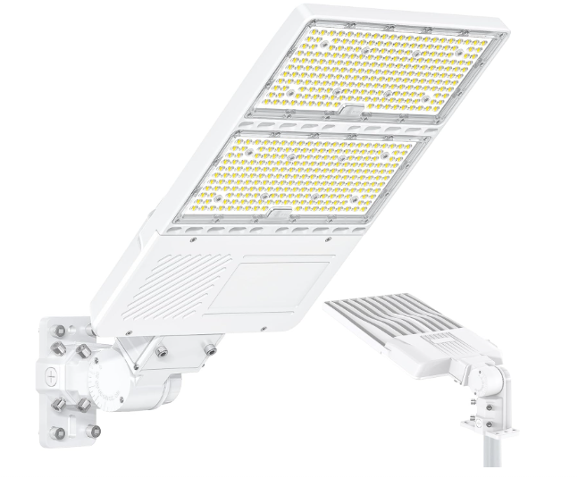 320W LED Shoebox Parking Lot Light with Photocell, UL DLC Listed, 48,000LM, 5000K, IP65, Commercial Area Pole & Flood Fixture, 100-277V, 3-in-1 Arm & Slip Fitter Mount - Lumens Depot