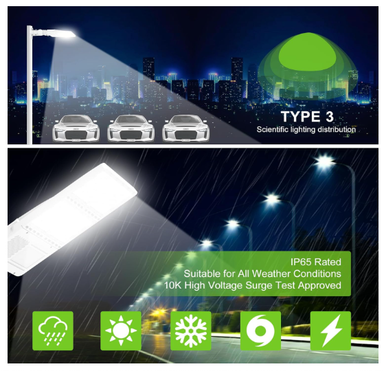 320W LED Shoebox Parking Lot Light with Photocell, UL DLC Listed, 48,000LM, 5000K, IP65, Commercial Area Pole & Flood Fixture, 100-277V, 3-in-1 Arm & Slip Fitter Mount - Lumens Depot