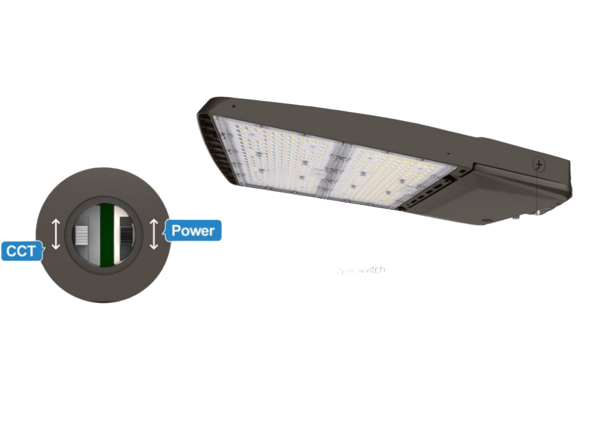 LED Area Light - 240W/260W/280W/310W Selectable Wattage - 4000K Daylight - Max. 46,500lm - DLC 5.1 Premium - Lumens Depot