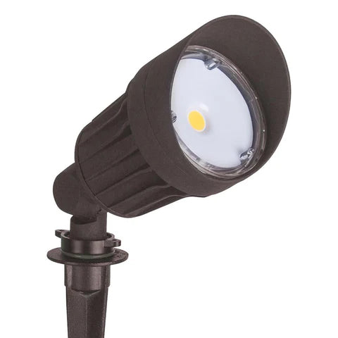 10W LED Landscape Light - 800 Lumens - 3000K Warm White - 12V DC - Ground Stake Mount - Bronze Housing - IP65 ETL Listed - Lumens Depot