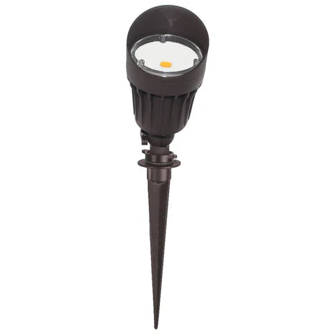 10W LED Landscape Light - 800 Lumens - 3000K Warm White - 12V DC - Ground Stake Mount - Bronze Housing - IP65 ETL Listed - Lumens Depot