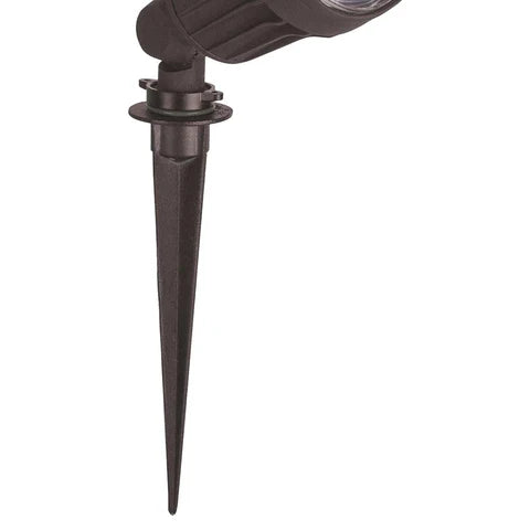 10W LED Landscape Light - 800 Lumens - 3000K Warm White - 12V DC - Ground Stake Mount - Bronze Housing - IP65 ETL Listed - Lumens Depot