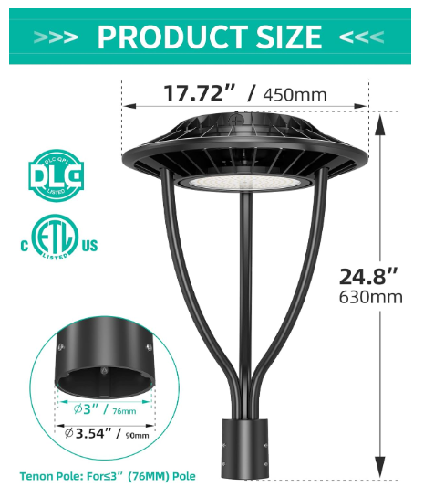 LED Circular Area Light –150W/100W/ 80W, CCT Tunable (3000K/4000K/5000K), 100-277V AC - Lumens Depot