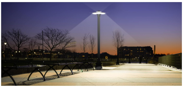 120W LED Circular Area Light – 5000K, 100-277V AC, Built-in Photocell, IP65 Waterproof Post Top Light, UL Listed - Lumens Depot