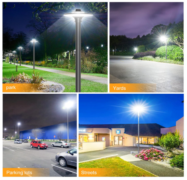 120W LED Circular Area Light – 5000K, 100-277V AC, Built-in Photocell, IP65 Waterproof Post Top Light, UL Listed - Lumens Depot