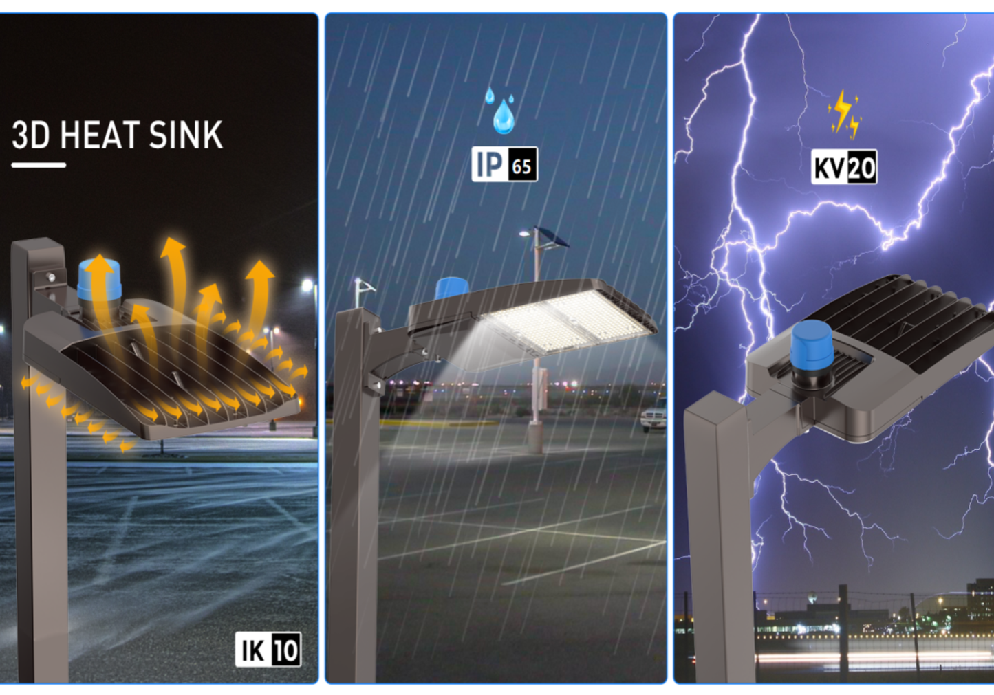 LED Area Light - 240W/260W/280W/310W Selectable Wattage - 4000K Daylight - Max. 46,500lm - DLC 5.1 Premium - Lumens Depot