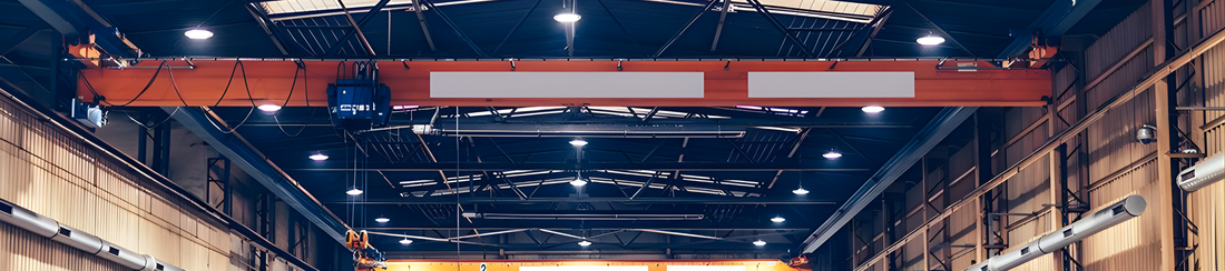 Explosion-proof LED high bay light installed in a hazardous industrial facility