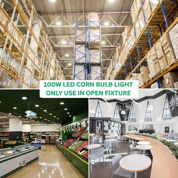 LED Corn Bulb, 100W, 15,000 lumens, 5000K, E39 Base, 277-480 VAC, 480 VAC HID Replacement - Lumens Depot