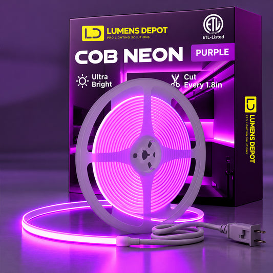 110-120V Purple COB Peel and Stick Tape Light, 10W/M, 800 Lumens/M - Lumens Depot