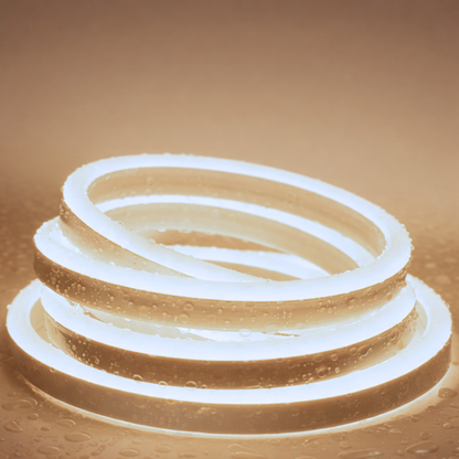 110V-120V Warm White (2600K)Neon LED Rope Light - 8mmX16mm,Commercial Grade, IP65, 189 LM/M -Cuttable, dimmable - Plug and Play And Hardwired - Lumens Depot