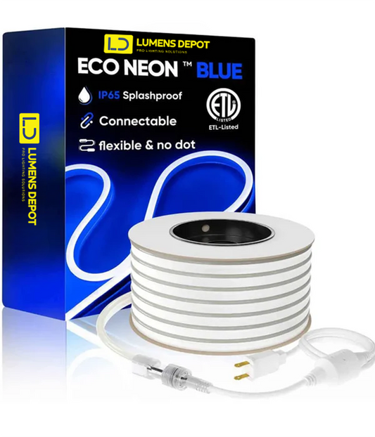 110V Blue LED Neon Light - 6W/Meter, 241LM/W, Energy-Efficient LED Rope Lights, ETL Listed - Lumens Depot