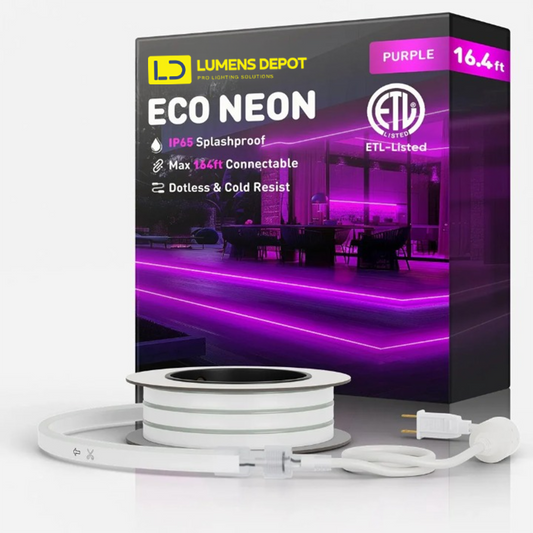 110V Purple LED Neon Rope Light, Energy Efficient - Lumens Depot