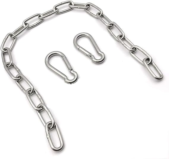 1.6ft Stainless Steel Hanging Chains with Carabiners – Secure Mounting Kit for UFO High Bay Lights - Lumens Depot