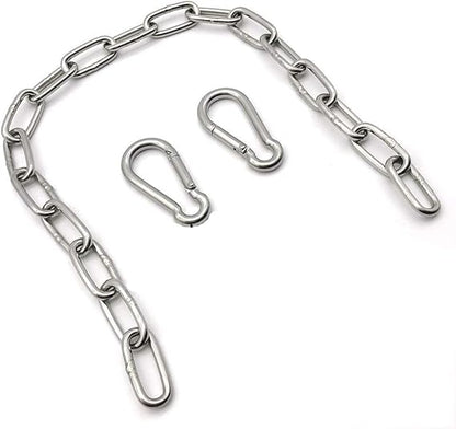 1.6ft Stainless Steel Hanging Chains with Carabiners – Secure Mounting Kit for UFO High Bay Lights - Lumens Depot
