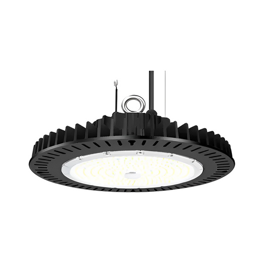 150W UFO LED Industrial High Bay Light for Warehouse with 21,000 Lumens, 5000K Daylight White, Black Finish - Lumens Depot