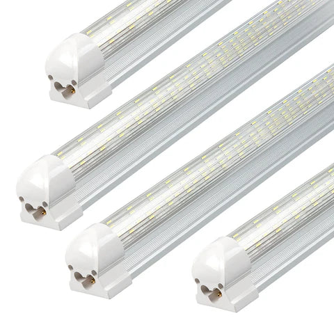 60 Watts- 8ft LED T8 Integrated Striped Tube Light Bulbs -Linkable, 100-277VAC, 8400Lm, 5000K, Plug & Play, TRIAC Dimmable - Lumens Depot