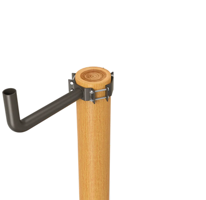 1 Arm Wrap Around Bracket for Wood Pole, Fit for 7-10 inch Poles, Dark Bronze Color - Lumens Depot