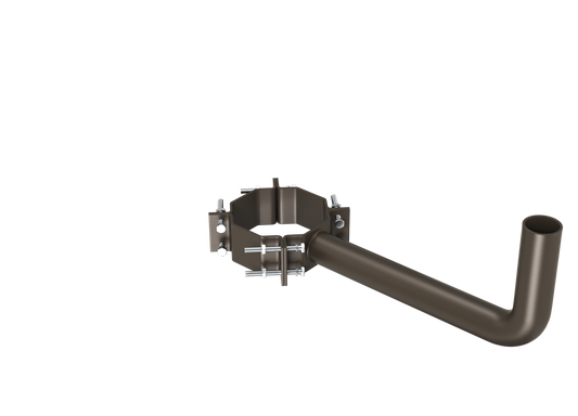 1 Arm Wrap Around Bracket for Wood Pole, Fit for 7-10 inch Poles, Dark Bronze Color