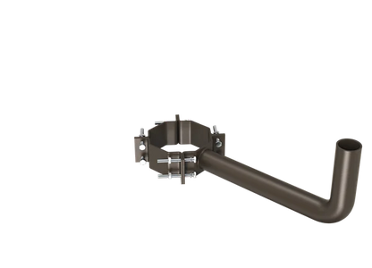 1 Arm Wrap Around Bracket for Wood Pole, Fit for 7-10 inch Poles, Dark Bronze Color - Lumens Depot