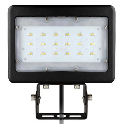 30W LED Flood Light - 3819 Lumens - 5000K Daylight - 100-277V - Yoke Mount - Black Housing - IP65 - UL & DLC Listed - Lumens Depot