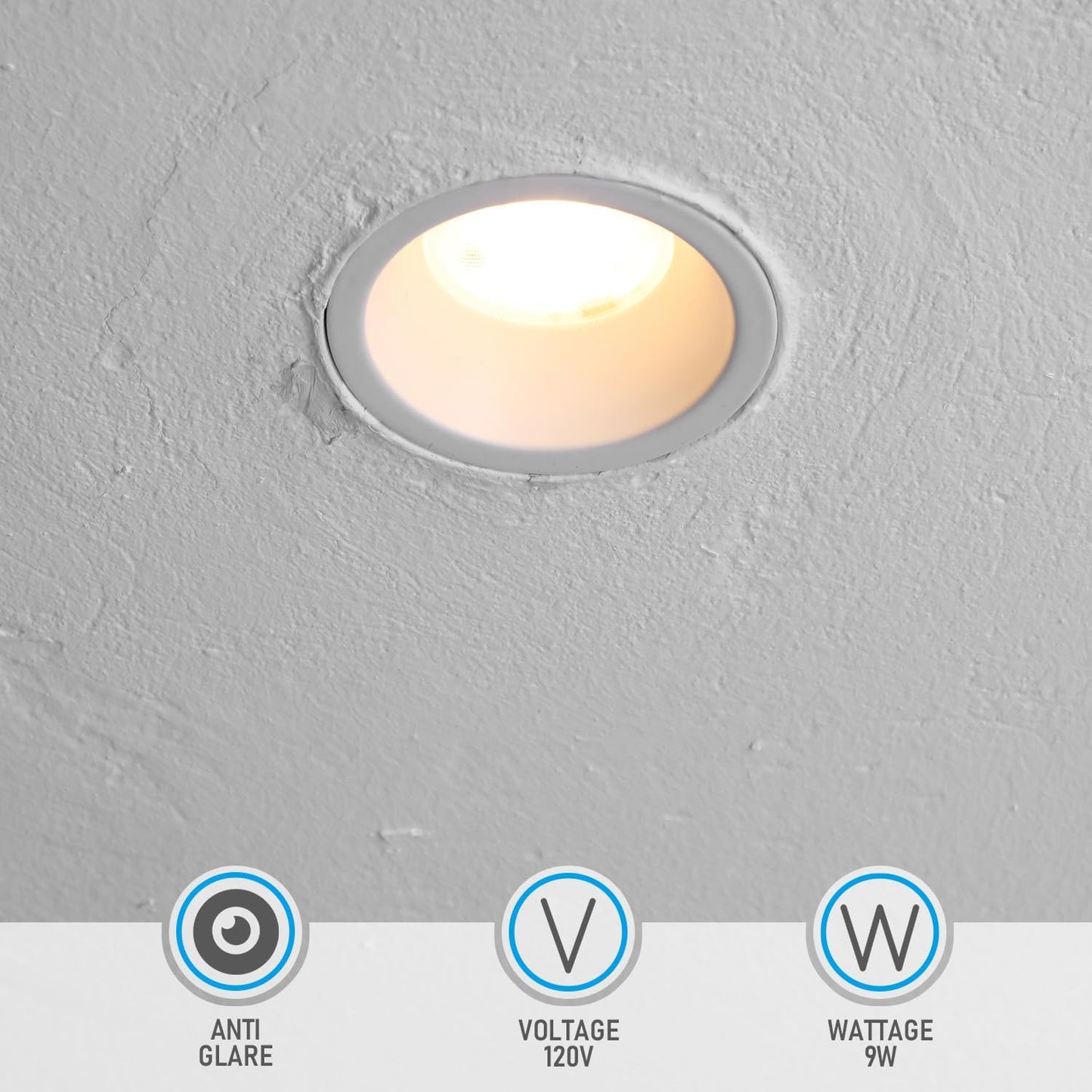 1" Trimless LED Recessed Light, 9W, Dimmable, 2700K-5000K