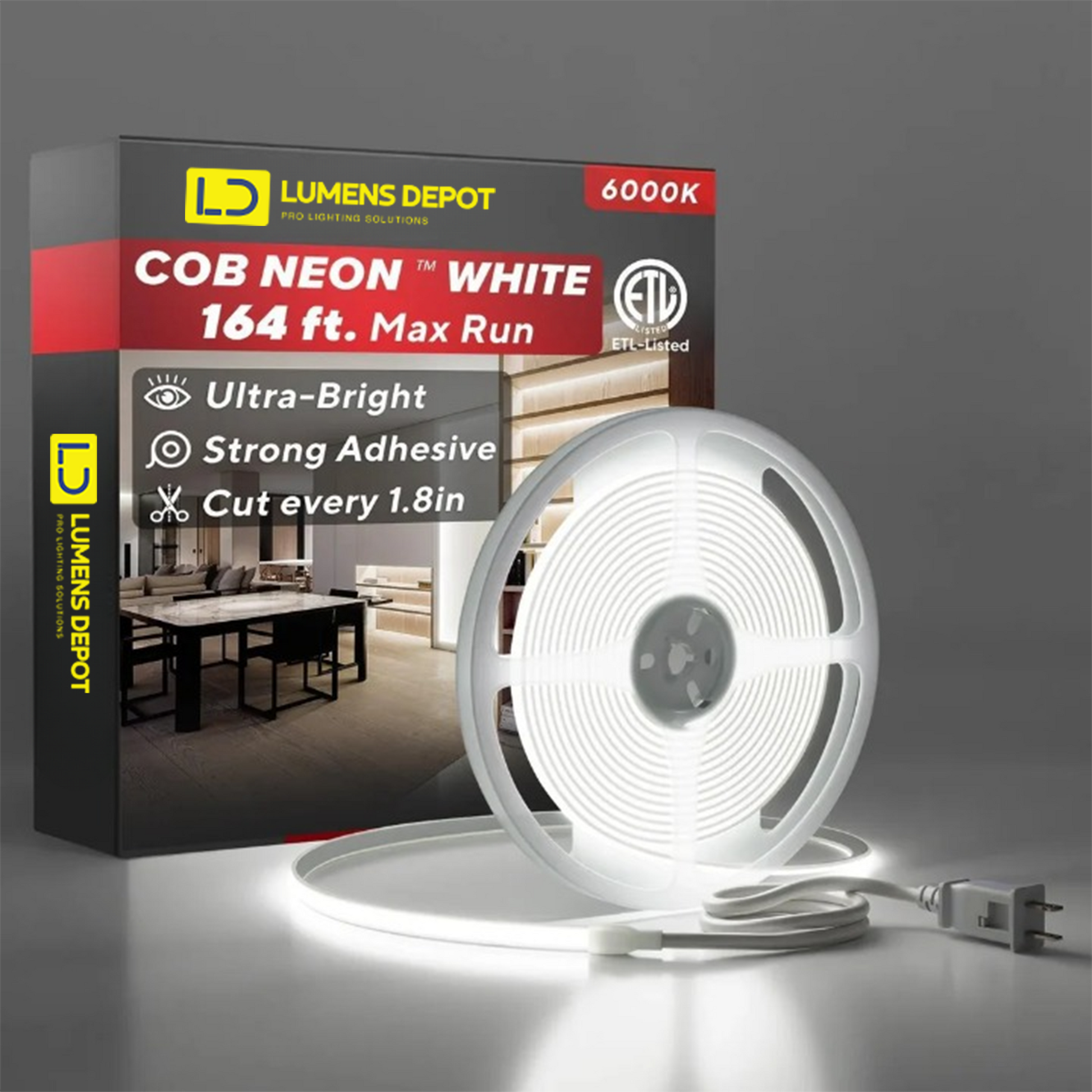 3.3FT Track Channel (10-Pack) for 110V COB LED Neon 10x4.5mm - Lumens Depot